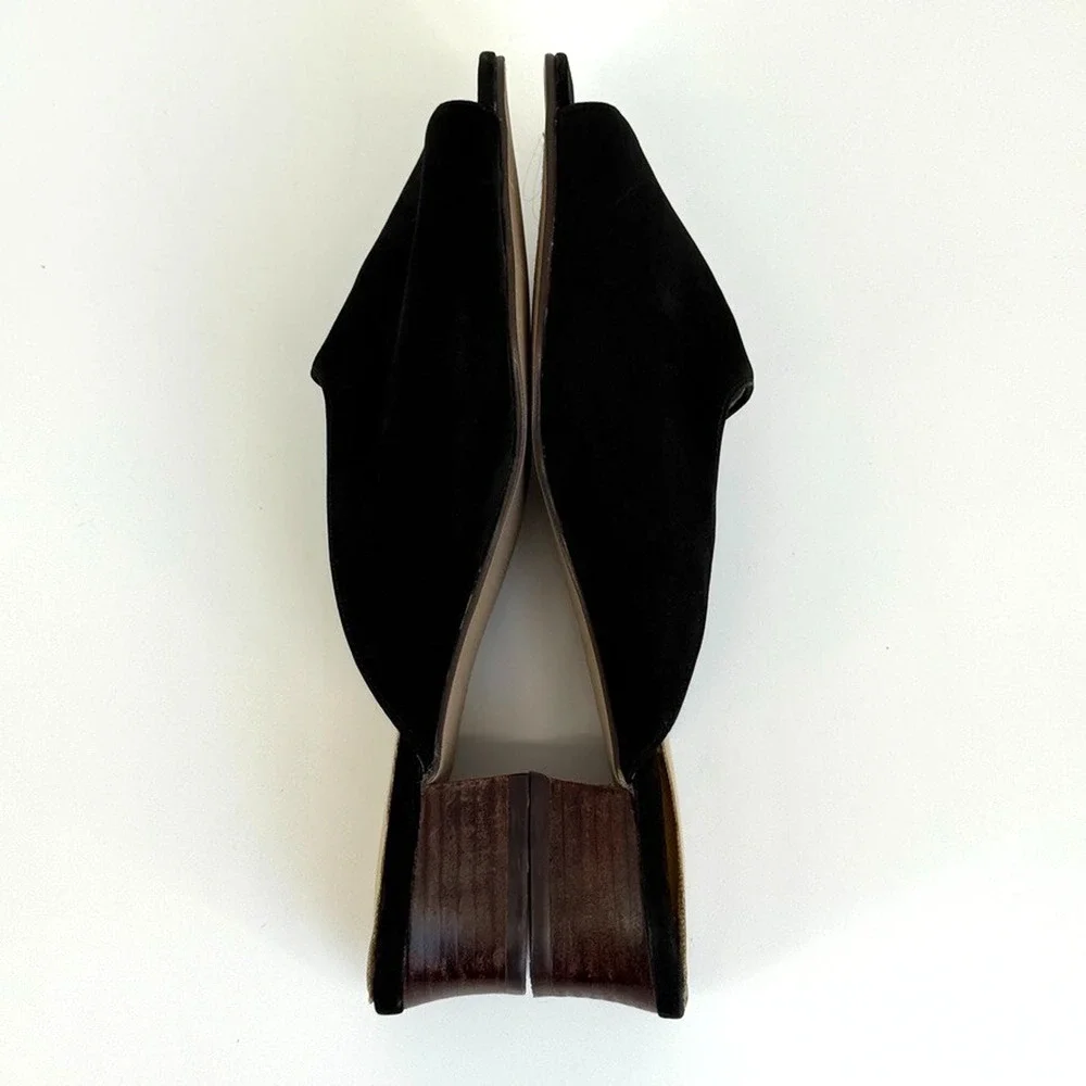 Vtg Y2K Chinese Laundry Womens Marilyn Mules Size 9 Suede Heels Minimalist 90s - Picture 8 of 10